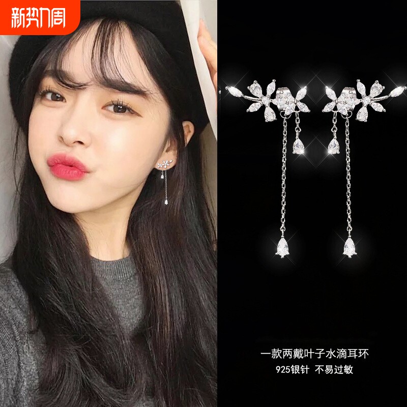 2025年夏季新款S925银耳钉女网红气质长款流苏耳坠韩版简约风