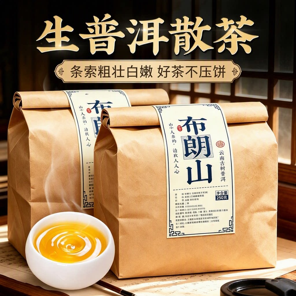 老班章普洱茶生茶云南古树茶生普洱新茶口粮茶自己喝散茶茶具手工