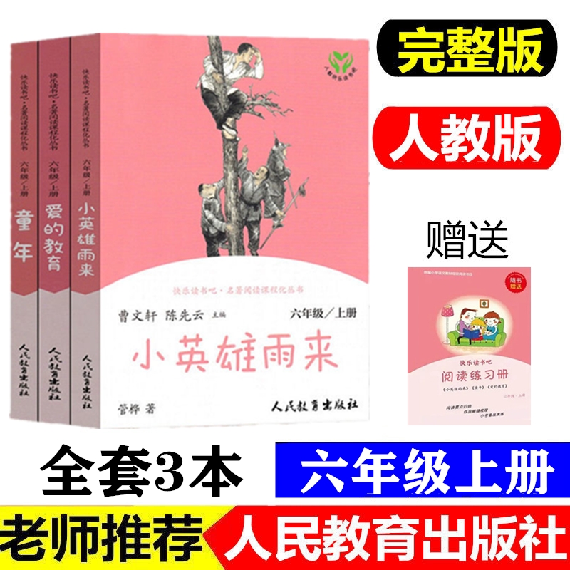 快乐读书吧六年级上册全套3本小英雄雨来童年爱的教育小学生儿童文学