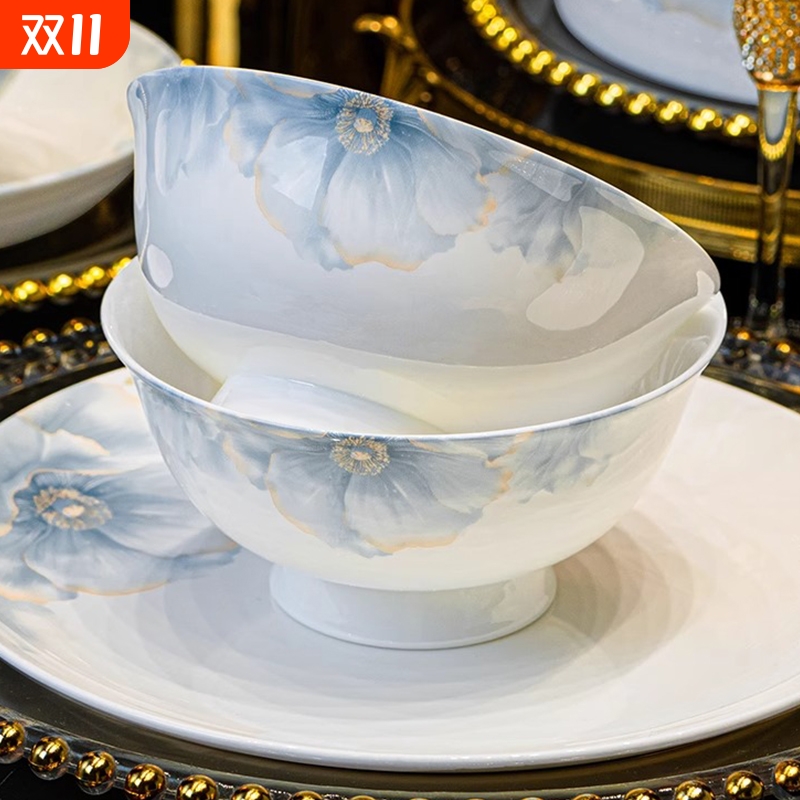 国玥景德镇釉下彩新款骨瓷餐具