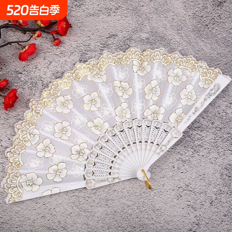 旗袍扇汉服扇中国风扇舞蹈扇女士复古折扇樱花折扇古风扇子撕不烂