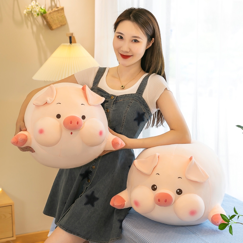 呆萌圆球小猪安抚娃娃毛绒玩偶礼物儿童床伴睡觉抱枕床头柔软睡眠