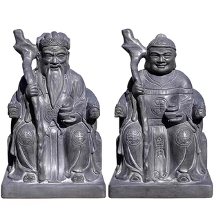 石雕土地公土地婆神像青石土地庙加工山神城隍爷观音菩萨
