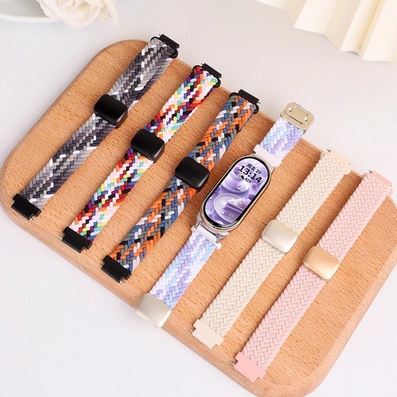 适用小米手环9表带8手表10腕带智能nfc版运动磁吸编织男女生八九十代新款八替换带夏季透气尼龙高级手腕配件