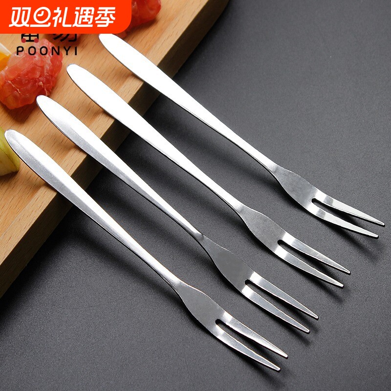 水果叉/不锈钢A1pf0-甜品叉家用创意欧式插果签点心迷你餐具会