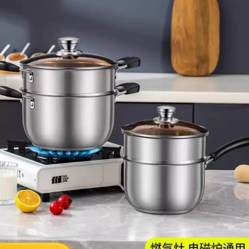 304不锈钢奶锅蒸锅汤锅加厚煮面小奶锅迷你小锅泡面宝宝辅食锅