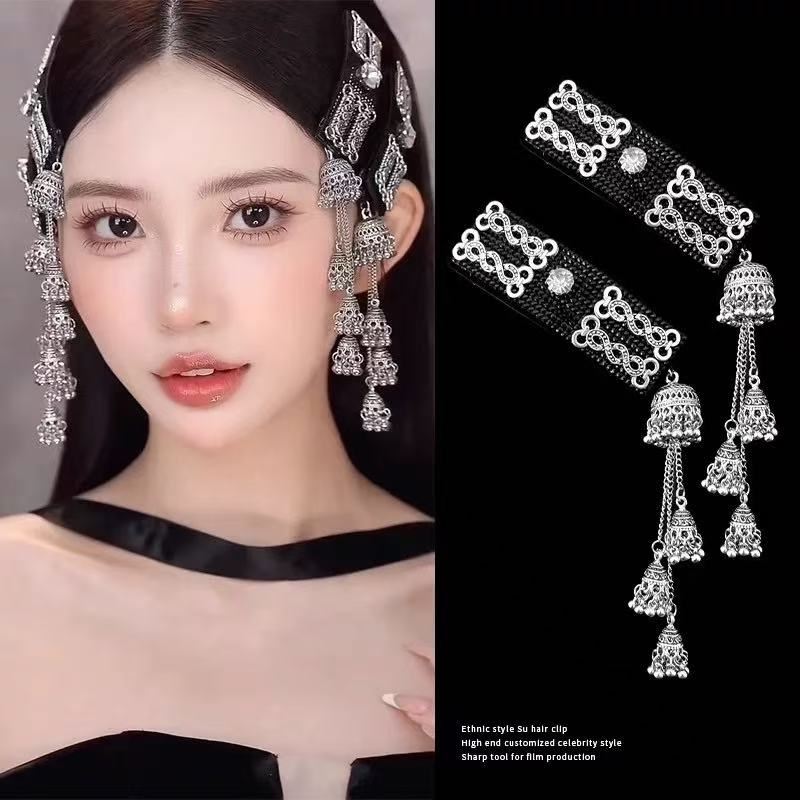 复古中国结流苏发夹女侧边边夹