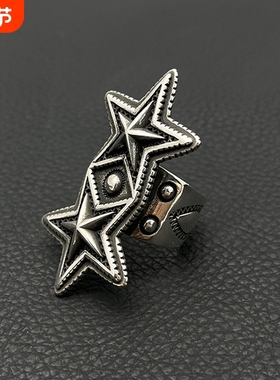 ODEK复古纳瓦霍s双叠星戒指cody sanderson风格星星指环男士