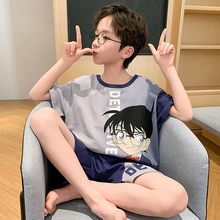 儿童睡衣男孩夏季薄款短袖纯棉2025新款夏天男童洋气青少年中大童