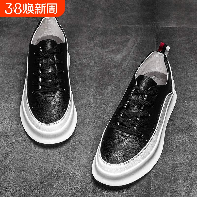 港风男鞋秋冬2019新款小白潮鞋韩版潮流运动休闲白鞋百搭白色板鞋