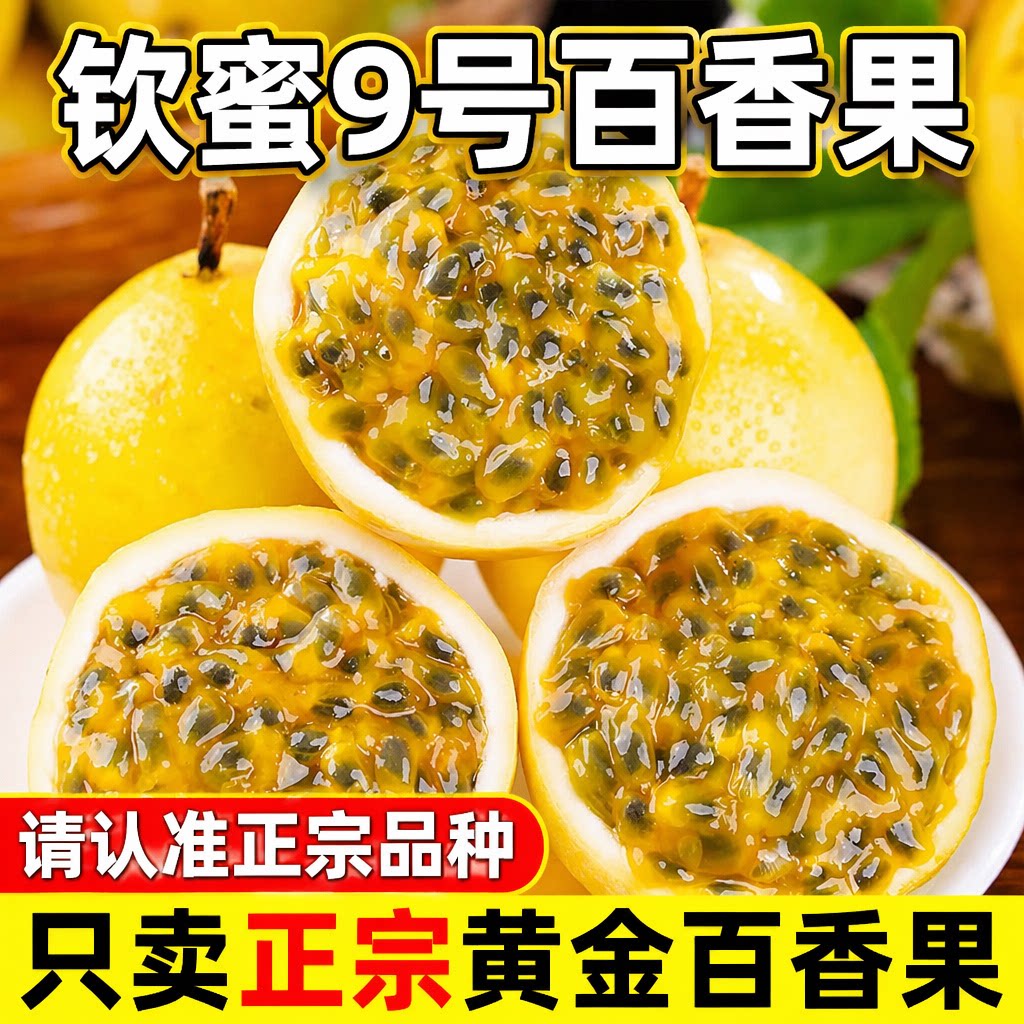 水果广西钦蜜9号黄金百香果新鲜包邮大果应季整箱黄金果鲜果现摘