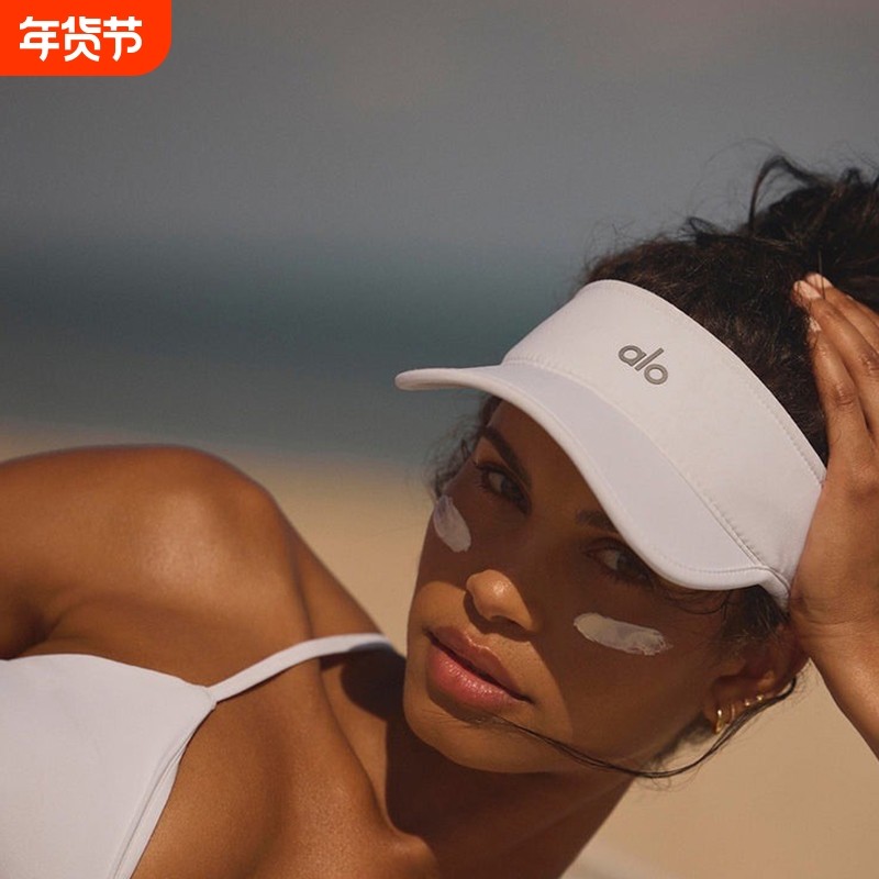 透气空顶帽防晒遮阳帽子女运动网球高尔夫帽白色黑色粉色灰色休闲