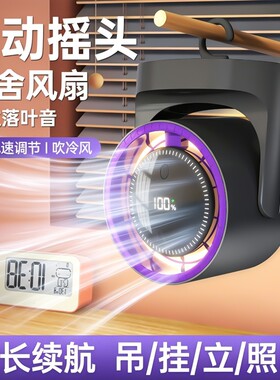 2026新款彩光桌面电风扇桌面宿舍USB台灯风扇吊扇家用循环扇多功能
