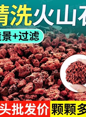 火山石鱼缸专用造景摆件底部砂石颗粒乌龟缸溪流石头古法养鱼过滤