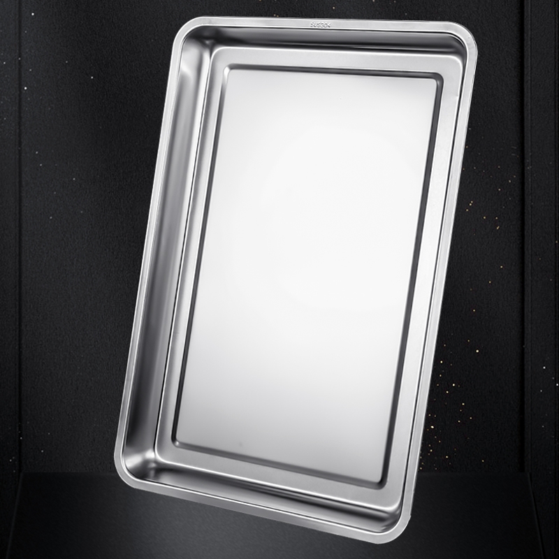 不锈钢盆长方形装菜盆厨房家用方盆铁盘子卤菜专用展示盒商用加厚