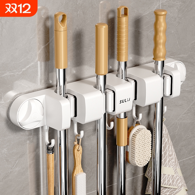 吸盘拖把壁挂夹免打孔拖把架挂钩