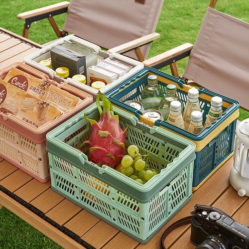 折叠手提收纳篮露营野餐篮