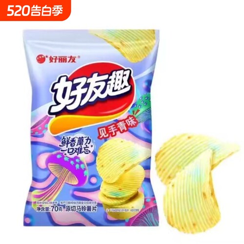 好丽友好友趣薯片韩国泡菜味70g见手青味火鸡面厚切零食休闲蜂蜜