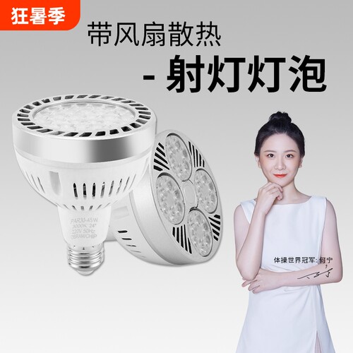 轨道灯射灯led自带散热风扇