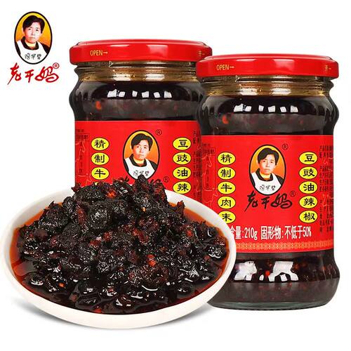 老干妈牛肉末豆豉油辣椒210g单瓶