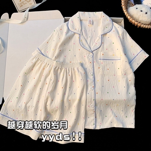 软呼呼儿童睡衣女短袖短裤女孩2025新款夏季公主风甜美女童家居服