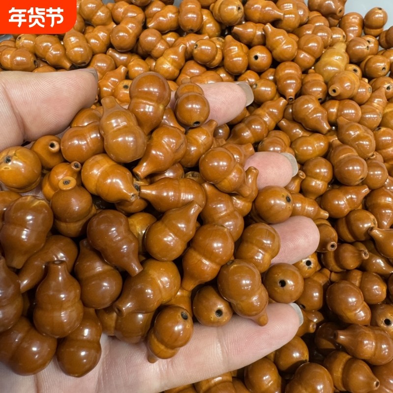 橄榄核纯手工雕刻葫芦手串核雕素珠招财小葫芦单籽吊坠文玩