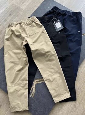 卡其色山系户外软壳冲锋裤男美式机能速干裤子徒步登山运动冬季