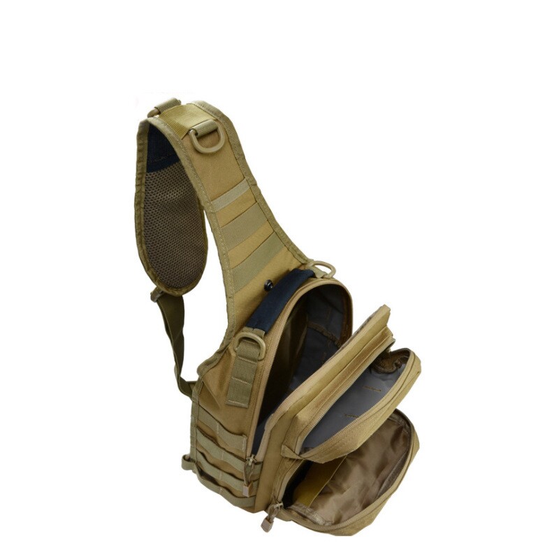 户外运动迷彩战术汉堡胸包轻量化单肩斜挎收纳背包骑行徒步登山包