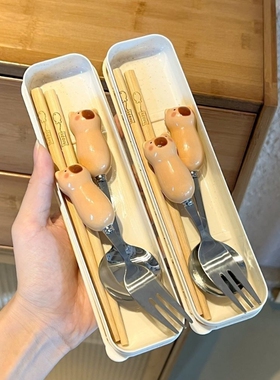 ins卡皮巴拉勺子筷子套盒