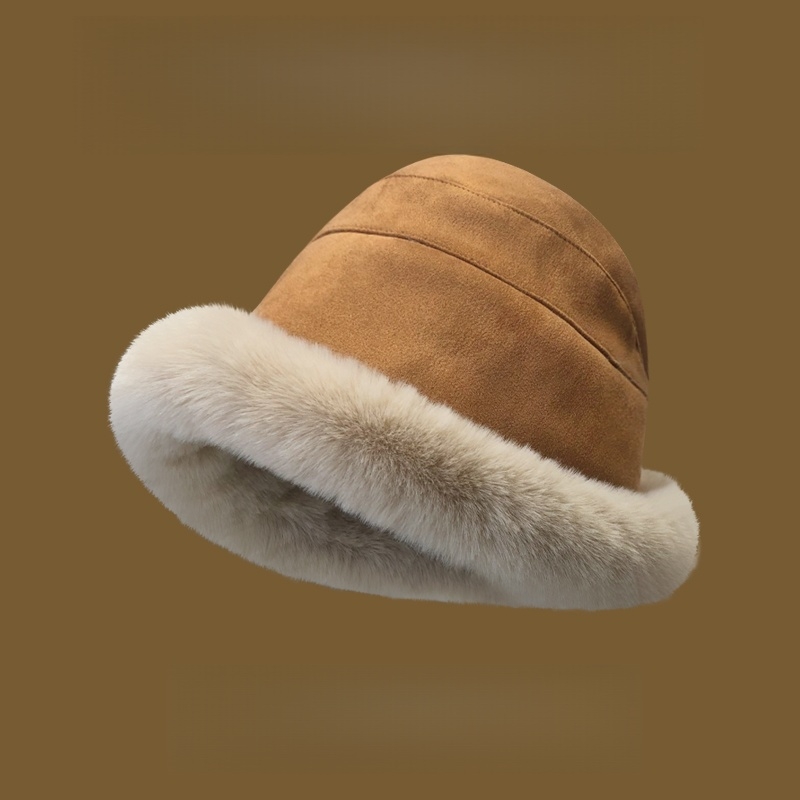 帽子女冬季新款加绒渔夫帽保暖棉帽防风护耳雷锋帽女秋冬毛绒盆帽