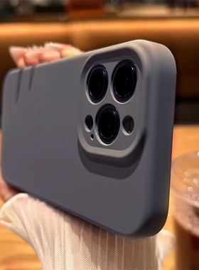 适用苹果15ProMax手机壳16新款硅胶iPhone14pro全包防摔13Pro耐脏xsmax纯色软壳12网红11男女情侣8pins风镜头