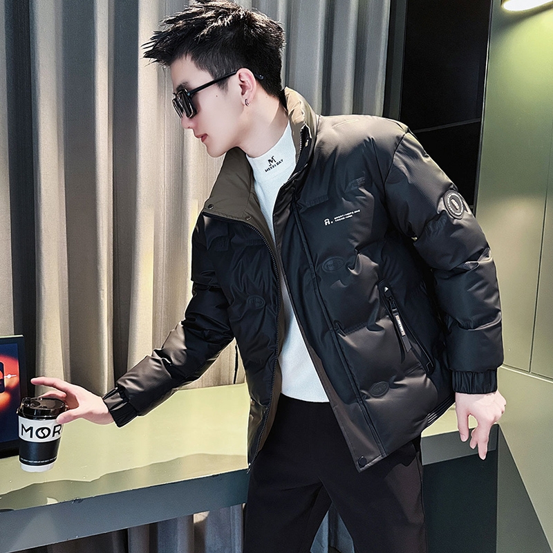 冬季羽绒棉服男士潮牌痞帅短款棉袄衣服男款2025新款休闲冬装黑色