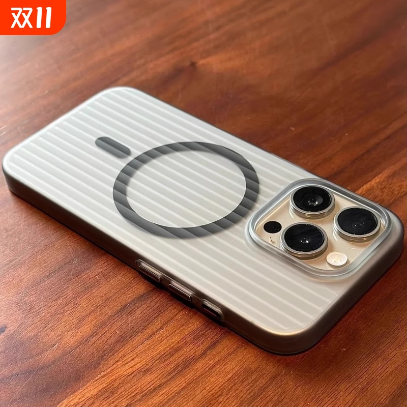 纹瓦楞纹适用苹果16手机壳新款透明iphone15promax保护套14全包防摔高级感13pro磨砂散热男女12超薄冰雾外壳