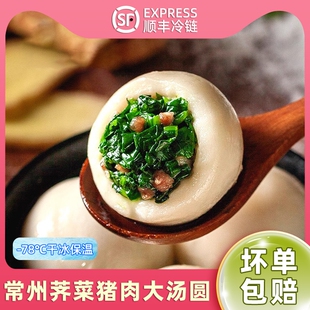 常州特产猪肉荠菜大汤圆元宵鲜肉团子早餐冷冻面点圆子顺丰包邮