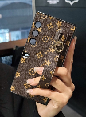 适用于荣耀V Purse手机壳商务男MateXs2保护套荔枝纹vpurse折叠屏全包腕带Vpurse支架防摔v purse手机套精孔