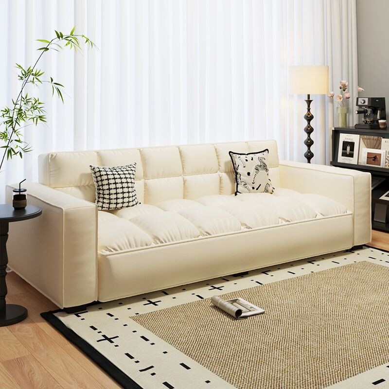 豆腐块布艺沙发小户型客厅家用双三人出租房懒人理发店沙发休息区