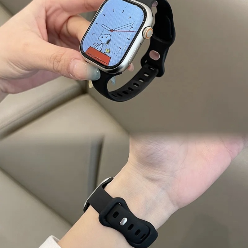 夏季新款小蛮腰细硅胶适用苹果手表带S11Apple10Watch8i7ultra2e6