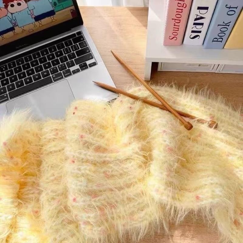 手工diy围巾渐变彩虹毛线编织材料包针织手混线围脖送男女友礼物