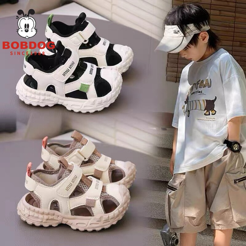 巴布豆儿童运动包头凉鞋2026夏款软底透气新款女童鞋男童沙滩鞋潮