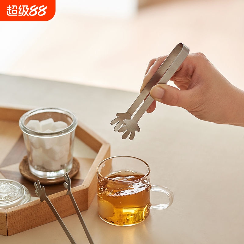 不锈钢冰夹食物夹冰块专用方糖小夹子水果夹子小号烧烤夹零食小手