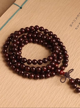 小叶紫檀手串108颗佛珠男念珠金星老料血檀木质多圈手链文玩盘珠