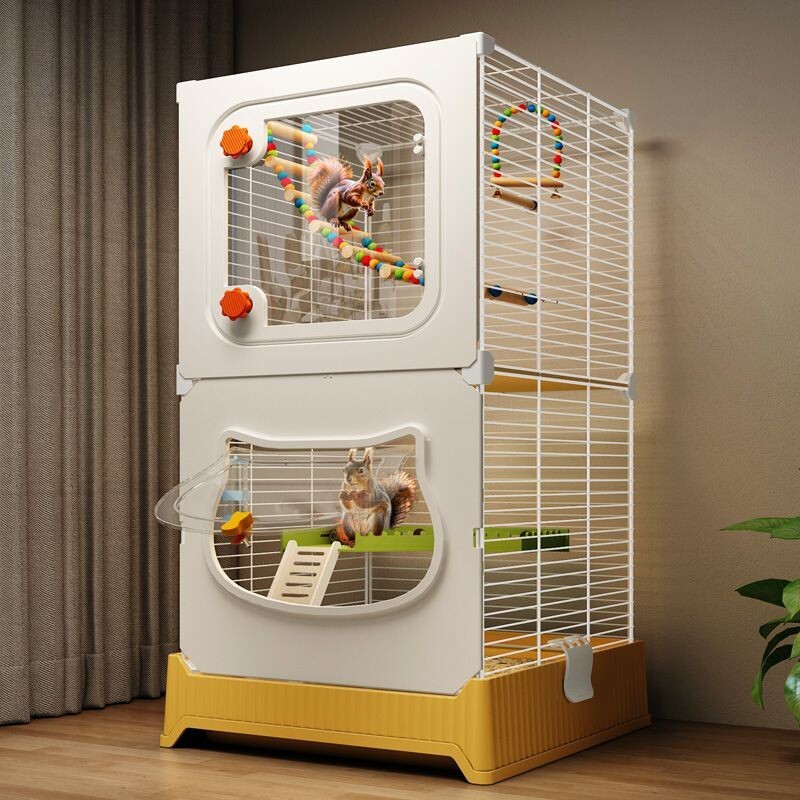 松鼠蜜袋鼯笼子双层花枝鼠金丝熊专用别墅超大豪华三层多层加密