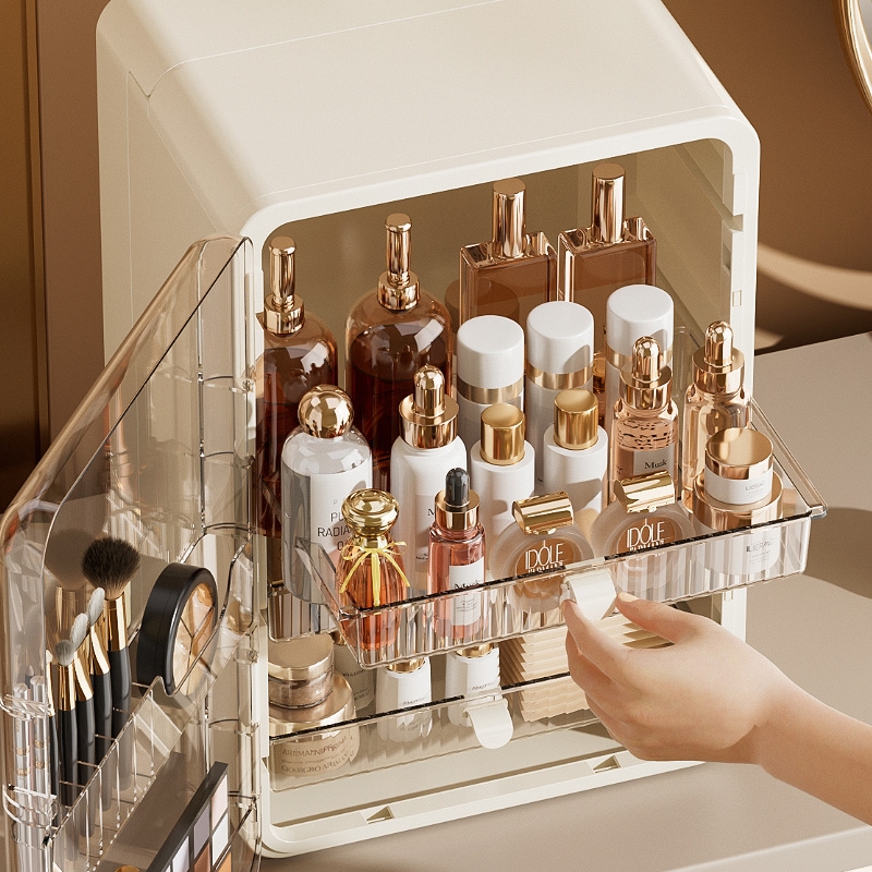 桌面收纳盒化妆品置物架杂物储物盒多层磁吸式收纳柜子抽屉口红