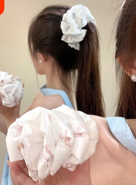 高颜值蝴蝶结波点香蕉夹少女高马尾夹发卡清新百搭盘发一字夹蓝色