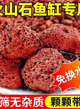 火山石鱼缸造景底砂石龟缸溪流石头装饰摆件古法养鱼过滤水质底部