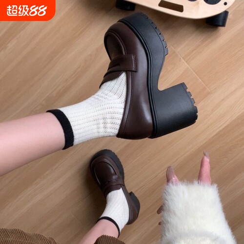 意尔康心选英伦风小皮鞋女秋季2026新款辣妹厚底jk制服单鞋百搭粗
