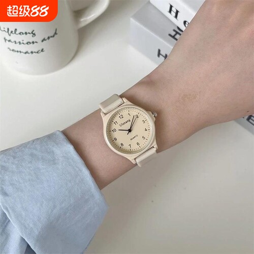 手表女款初中学生考试专用静音防水儿童高颜值女生机械电子礼物