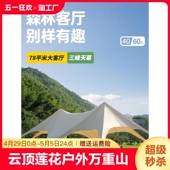 云顶莲花天幕户外三峰穹顶营地防雨活动团建帐篷遮阳棚六角露营