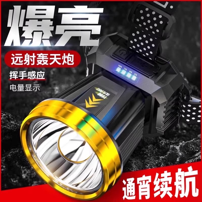夜钓鱼头灯强光充电超亮头戴式疝气超长续航手电筒矿灯轻小号专用