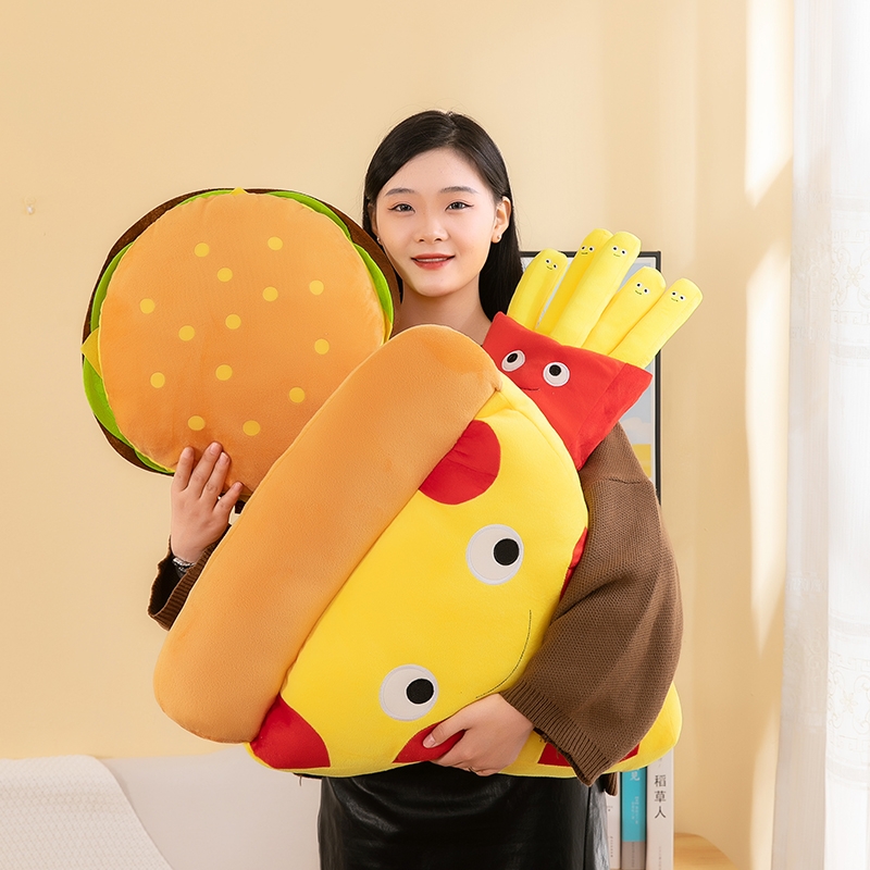 柔软创意汉堡毛绒玩具薯条玩偶